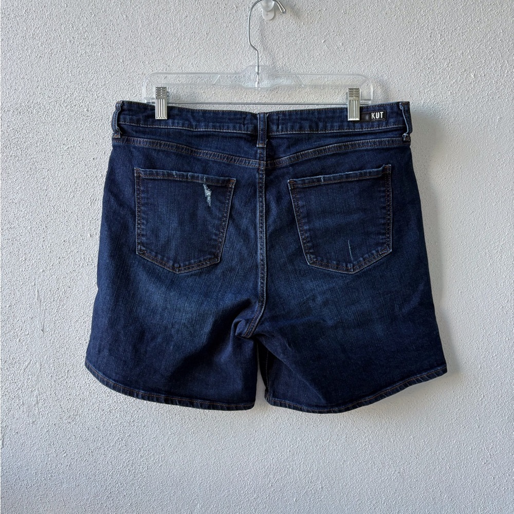 Kut from the Kloth Size 16 Chloe Boyfriend Short Denim Dark Wash Distressed - Picture 4 of 16